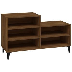 vidaXL Mueble zapatero madera contrachapada roble marr&oacute;n 102x36x60 cm