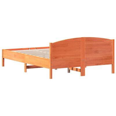 vidaXL Estructura cama con cabecero madera pino marrón cera 160x200 cm