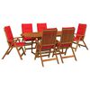 vidaXL Conjunto de comedor de jard&iacute;n de 7 piezas Natural