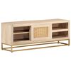 vidaXL Mueble de TV madera maciza de mango y hierro 110x30x40 cm