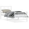 vidaXL Estructura cama sin colch&oacute;n con estribo metal blanco 80x200 cm