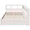 vidaXL Cama con estantería sin colchón madera maciza blanca 120x200 cm