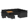 vidaXL Conjunto de sof&aacute; de jard&iacute;n 12 uds. 11-N&uacute;mero de plazas Negro