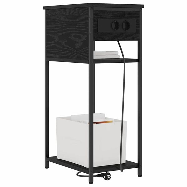 vidaXL Armario de Noche Roble Negro 41 x 28 x 76 cm