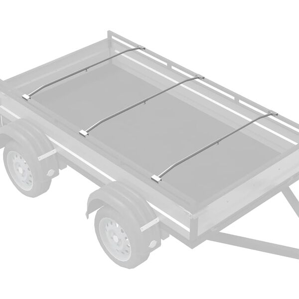 vidaXL adecuado para soporte de lona plana 3 pcs Plateado 130-210 cm