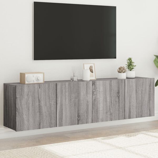 vidaXL Muebles para TV de pared 2 unidades gris Sonoma 80x30x41 cm