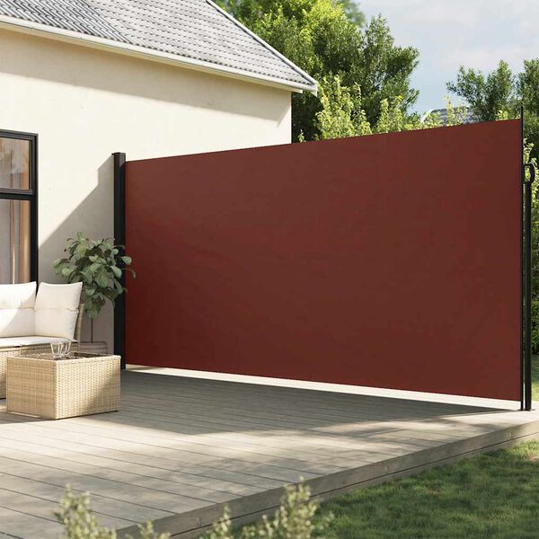 vidaXL Toldo lateral retr&aacute;ctil marr&oacute;n 220x500 cm