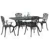 vidaXL Conjunto de Comedor de Jard&iacute;n 5 pcs Negro Aluminio