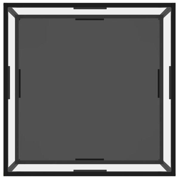 vidaXL Mesa de centro vidrio templado transparente y negro 80x80x35 cm