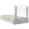 vidaXL Cama con almacenamiento con cabecera Gris Concreto 90 x 200 cm