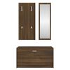 vidaXL Set de mueble zapatero 3 en 1 madera contrachapada marr&oacute;n roble