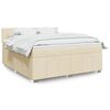 vidaXL Cama box spring con colch&oacute;n tela color crema 180x200 cm