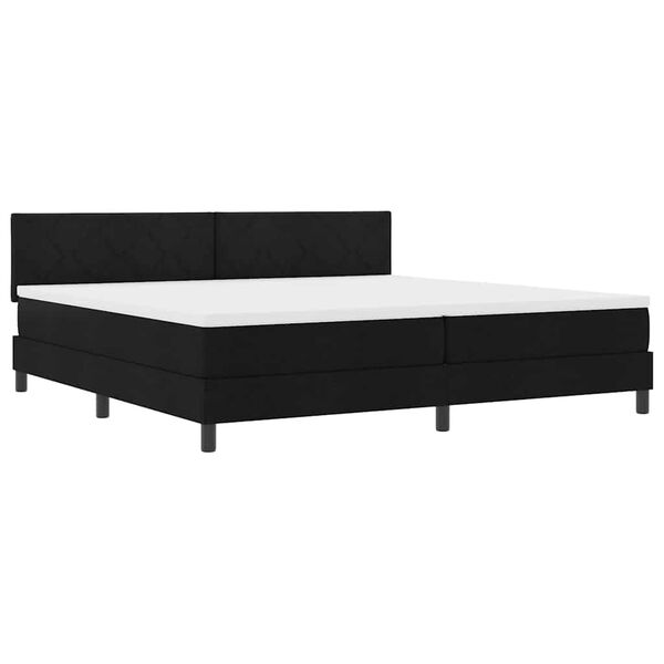 vidaXL Cama tipo Box Spring con colch&oacute;n Negro 200 x 200 cm tela