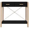 vidaXL Mesa consola de madera contrachapada negro 82x38x75 cm