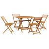 vidaXL Set de comedor de jard&iacute;n 5 pzas tela madera maciza beige