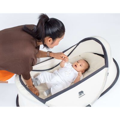 DERYAN Cuna de viaje desplegable Infant Baby con mosquitera crema