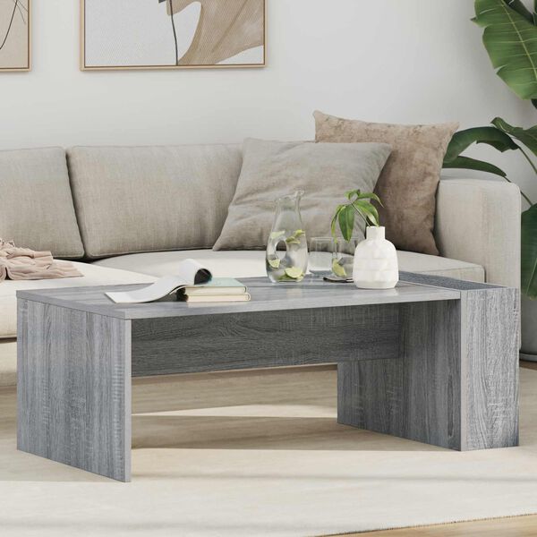 vidaXL Mesa de Caf&eacute; Gris Sonoma 95 x 50 x 34 cm Madera de ingenier&iacute;a
