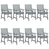 vidaXL Sillas de comedor jard&iacute;n 8 uds madera maciza acacia con cojines