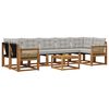 vidaXL Conjunto de sof&aacute;s de exterior 8 pcs Natural y Gris Claro