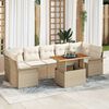 vidaXL Conjunto de sof&aacute; de jard&iacute;n 8 pcs Beige Polirat&aacute;n