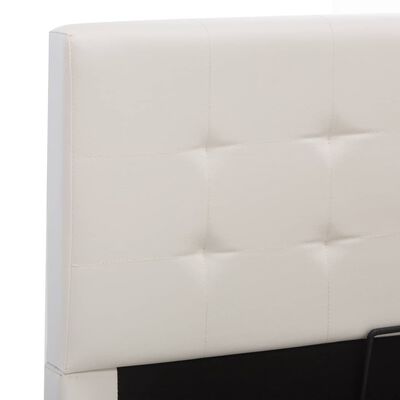 vidaXL Cama canapé hidráulica cuero sintético blanco 100x200 cm