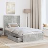 vidaXL Cama con almacenamiento con cabecera Gris Concreto 90 x 200 cm