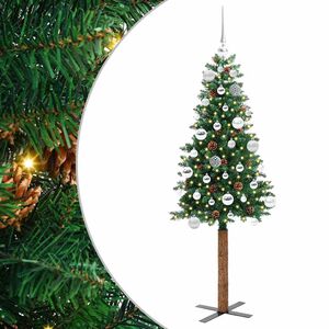 vidaXL &Aacute;rbol de Navidad Delgado con 150 LED con soporte Verde 150 cm