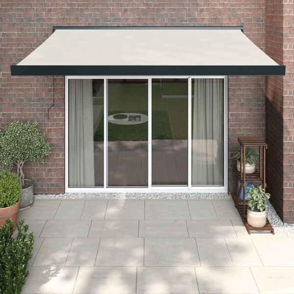 vidaXL Toldo retr&aacute;ctil aluminio y tela color crema 3x2,5 m
