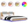 vidaXL Estructura de cama con cabecero Roble artisan 200 x 200 cm