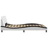 vidaXL Estructura de cama Dover cuero sint&eacute;tico blanco negro 140x190 cm