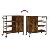 vidaXL Carrito de cocina de madera roble ahumado 87,5x38,5x84,5 cm
