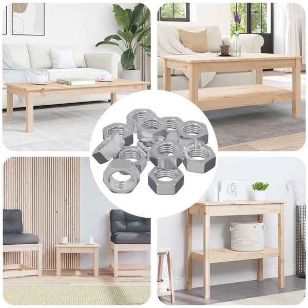 vidaXL Tuerca Hexagonal 9000 pcs Plateado Metal