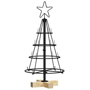 vidaXL &Aacute;rbol Cono de Navidad con soporte Negro 60 cm Acero