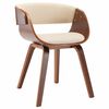 vidaXL Silla de comedor madera curvada y cuero sint&eacute;tico crema
