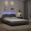 vidaXL Estructura de cama Viana con LED sin colchón gris 160x200 cm