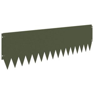 vidaXL Borde de C&eacute;sped 10 uds. 103 x 30 cm Acero Verde oliva