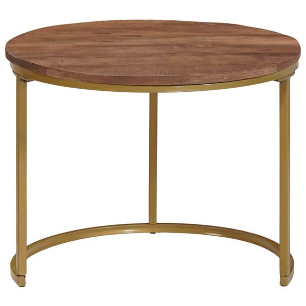 vidaXL Mesas de Caf&eacute; Nido 2 pcs Madera maciza de mango y acero