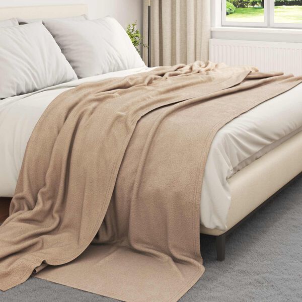 vidaXL Mantitas de Sof&aacute; 6 pcs Camel 270 x 240 cm Lana