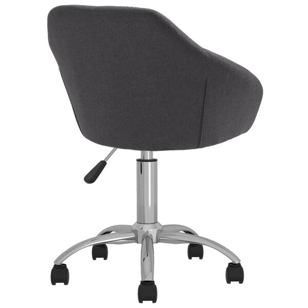 vidaXL Silla de oficina giratoria tela gris oscuro