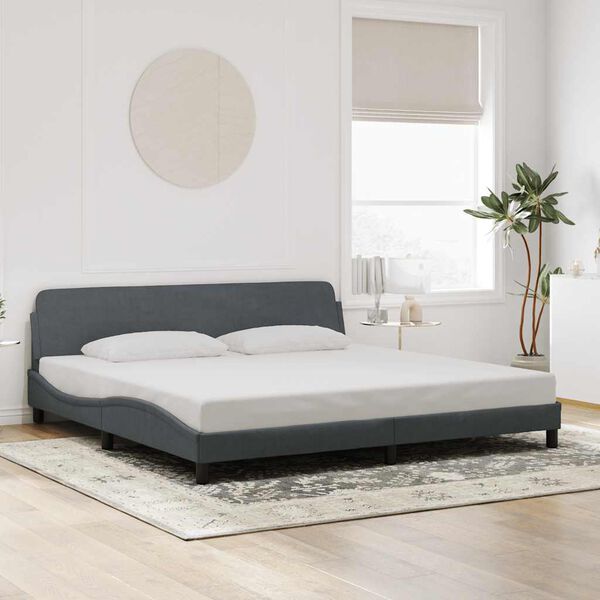 vidaXL Estructura de cama Dover terciopelo gris oscuro 200x200 cm