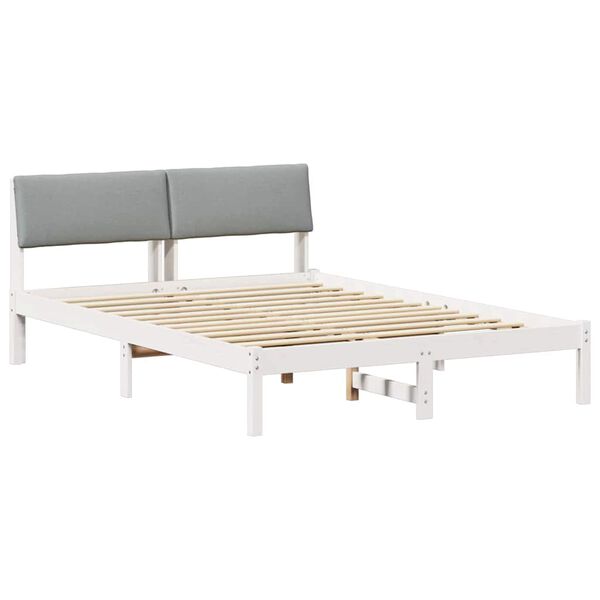 vidaXL Estructura de cama con cabecera y gris claro 150 x 200 cm