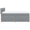 vidaXL Cama box spring con colch&oacute;n tela gris claro 140x190 cm