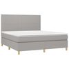 vidaXL Cama box spring con colch&oacute;n tela gris claro 180x200 cm
