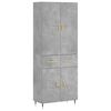 vidaXL Aparador alto madera contrachapada gris hormig&oacute;n 69,5x34x180 cm