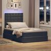 vidaXL Cama con almacenamiento y LED Gris oscuro 120 x 190 cm