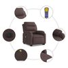 vidaXL Sill&oacute;n masaje el&eacute;ctrico reclinable elevable tela marr&oacute;n oscuro