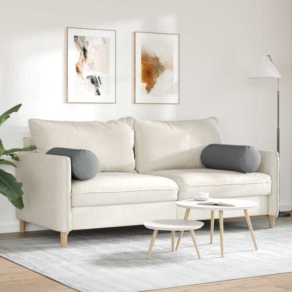 vidaXL Cojines Bolster 2 pcs Gris oscuro Ø 25 x 70 cm tela