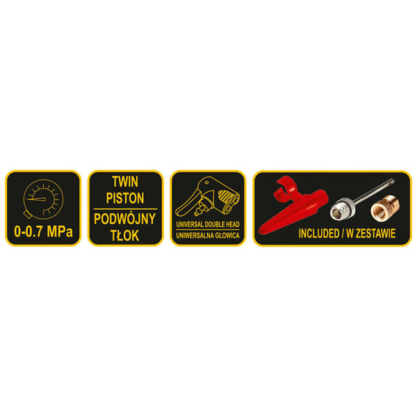 VOREL Bomba de pie de doble pist&oacute;n con man&oacute;metro