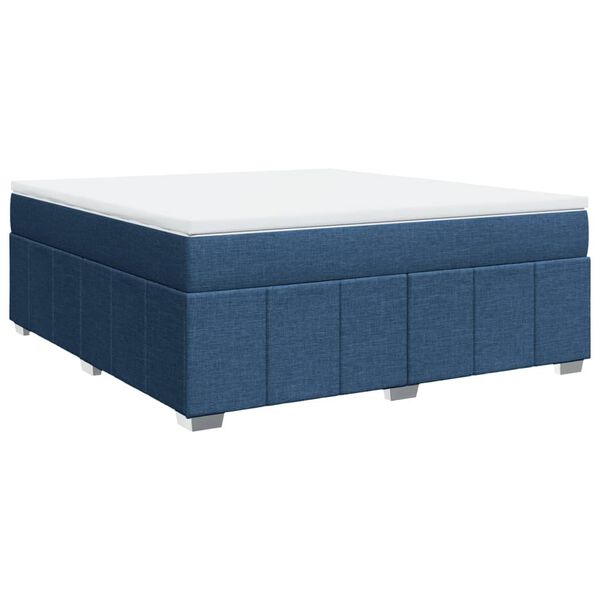 vidaXL Cama box spring con colch&oacute;n tela azul 180x200 cm