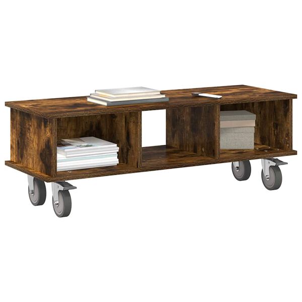 vidaXL Soporte de TV Roble ahumado 100 x 35 x 35 cm